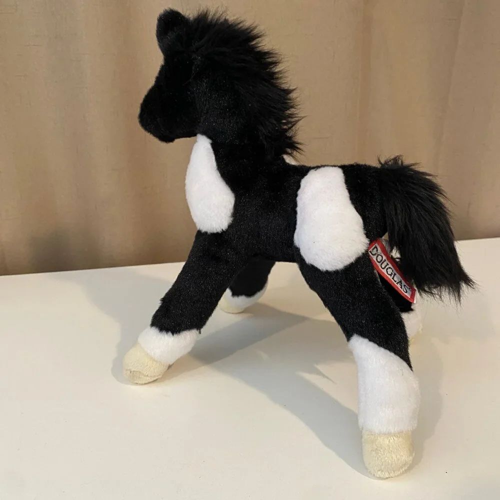 Douglas Cuddle‎ Toys Runner Black & White Painted Foal Pony Horse Stuffed Plush